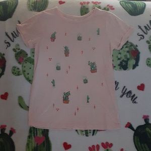 🌵 pale pink cactus girls tee